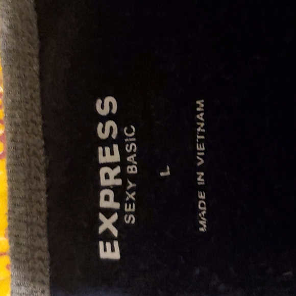 Express Rugby Stripe tee, L, Navy & Grey - Picture 3 of 4